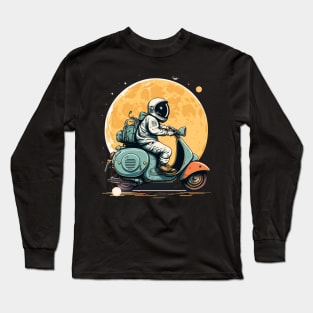 Retro Astronaut In Space Long Sleeve T-Shirt